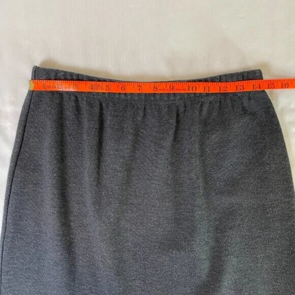 Talbots Vintage 90's Business Suit Charcoal Gray Ponte Knit Jacket Skirt Size 12 - Picture 7 of 15